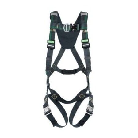 Msa Safety Evotech Arc Flash Harness, Back & Front Steel D-Ring, Quick-Connect Leg Straps, Shoulder Padding, 10164009